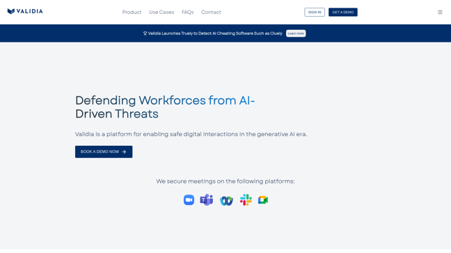 screenshot of Validia