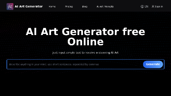 screenshot of AI Art Generator