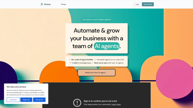 screenshot of Bizway