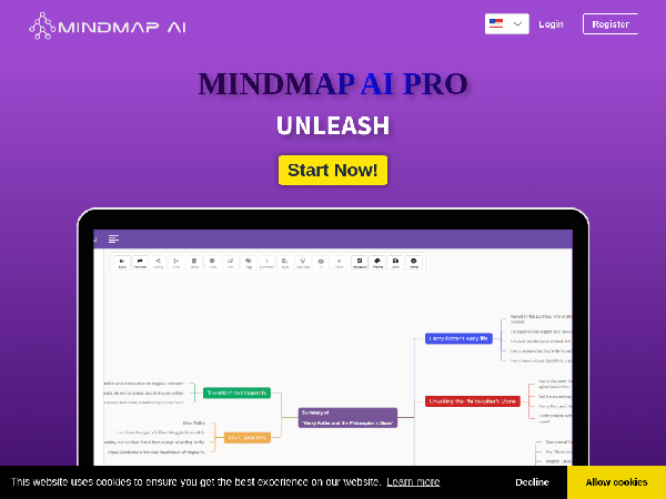 screenshot of MindmapAI