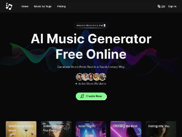 screenshot of AiMusic