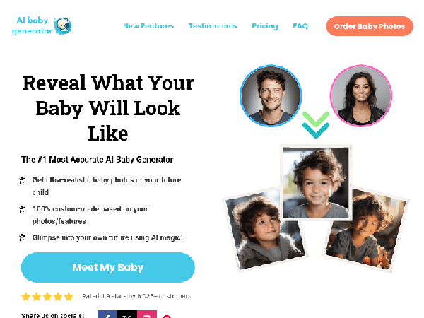 screenshot of AiBabyGenerator