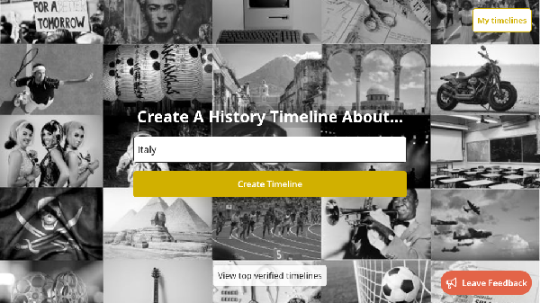 screenshot of History Timelines