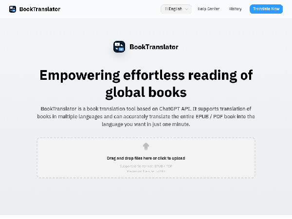 screenshot of BookTranslator