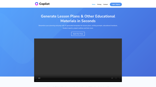 screenshot of Education Copilot