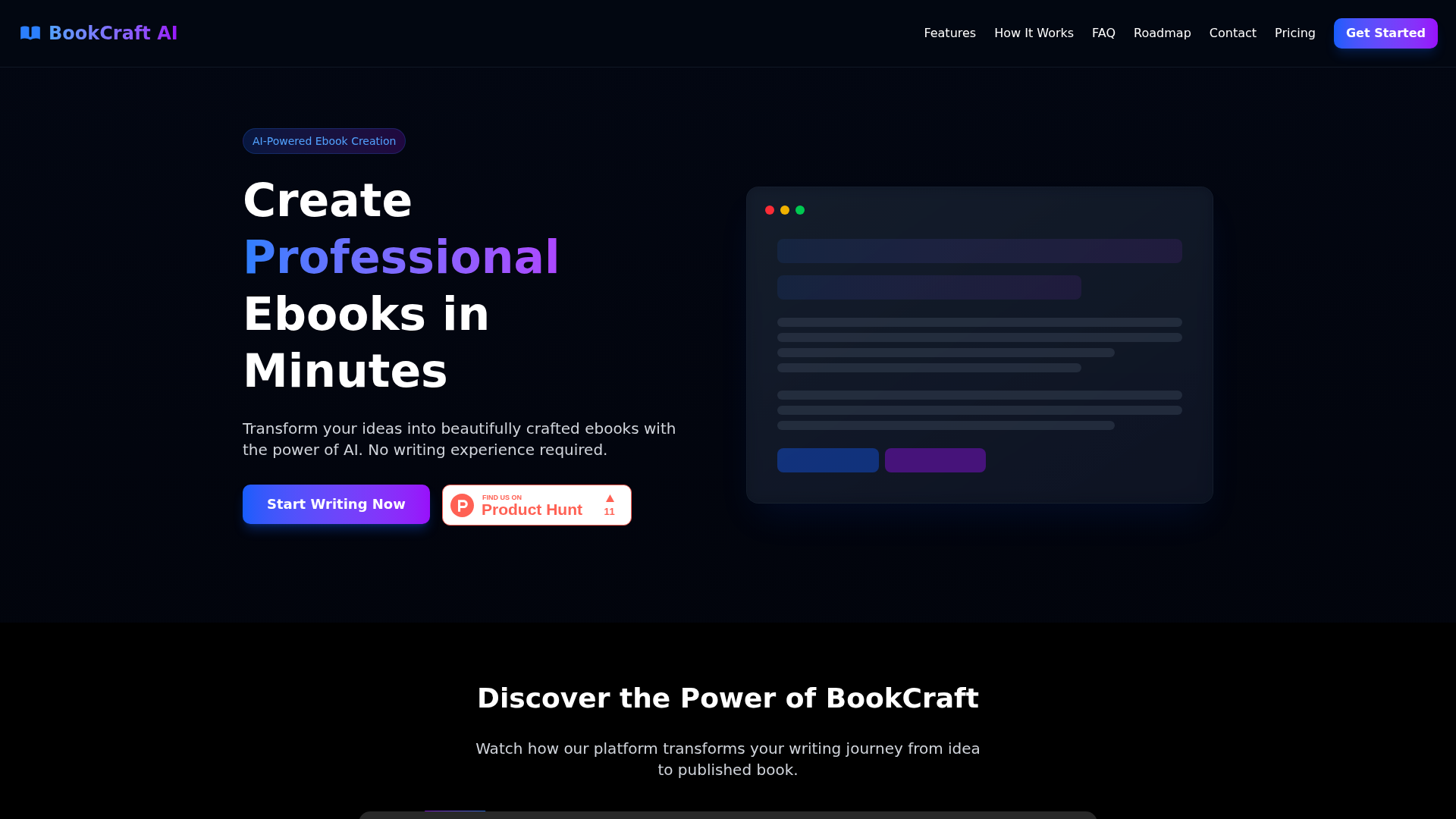 Interface BookCraft AI