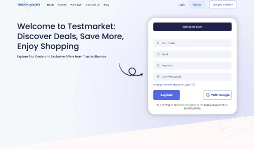 screenshot of TestMarket