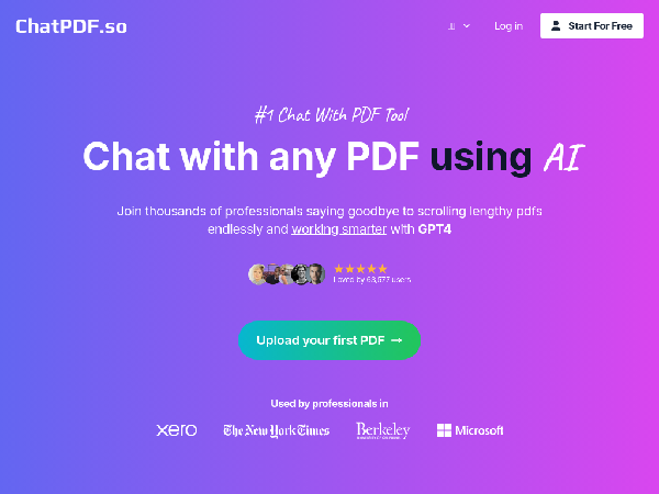 screenshot of ChatPdf