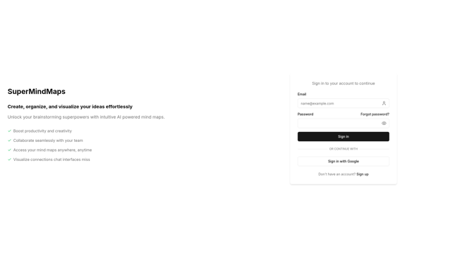screenshot of SuperMindMaps