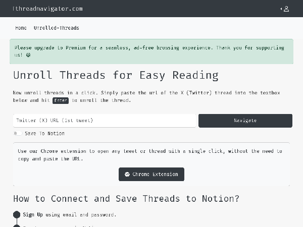 screenshot of ThreadNavigator