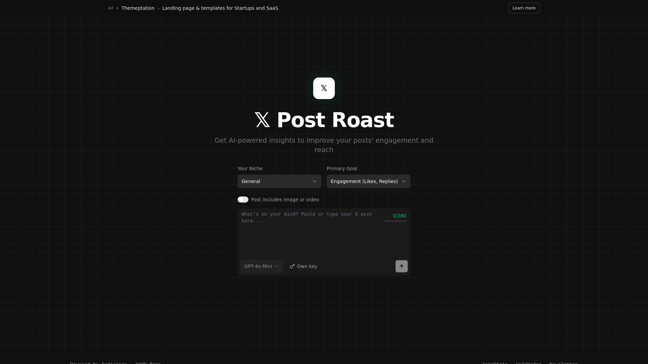 screenshot of PostRoast