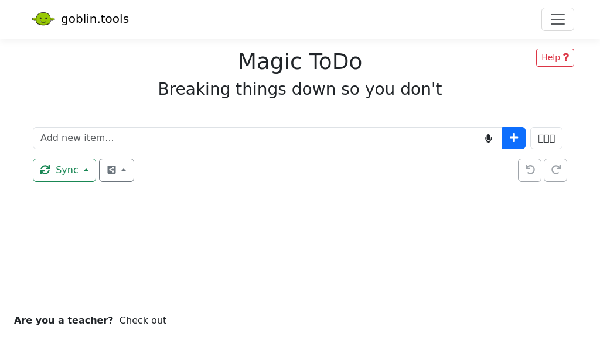 screenshot of Magic ToDo