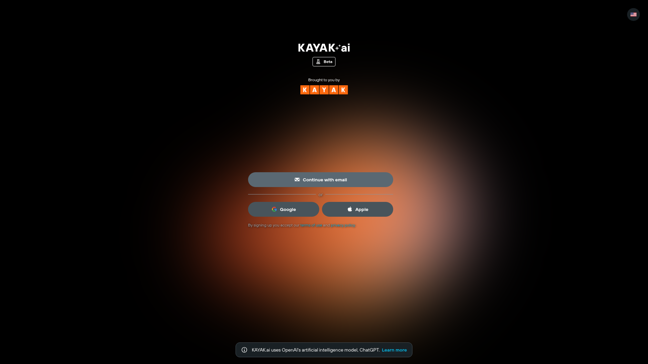 screenshot of Kayak.ai