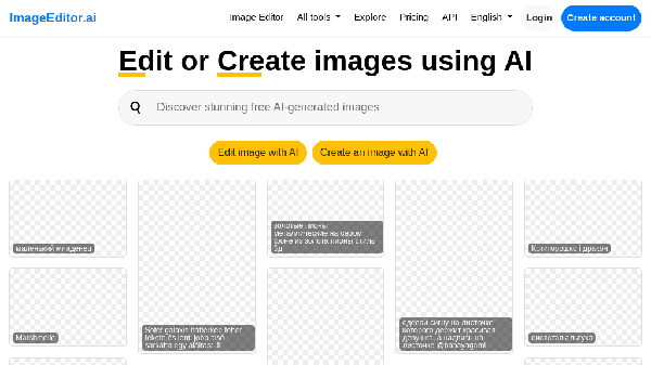 screenshot of Image Editor AI