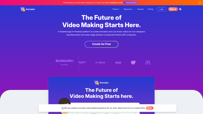 screenshot of Animaker