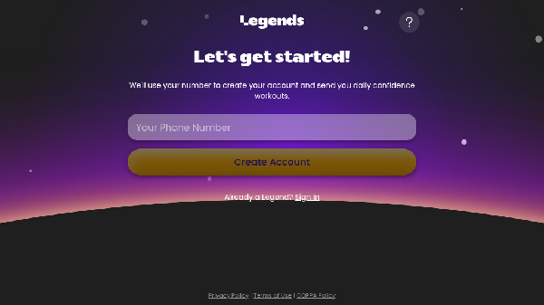 screenshot of App.BuildLegends.com