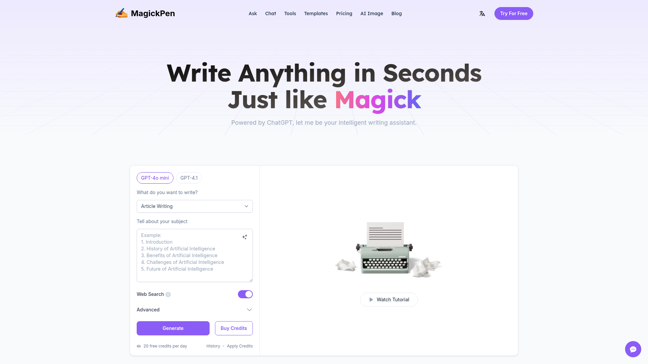 screenshot of MagickPen