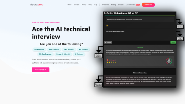 screenshot of NeuraPrep
