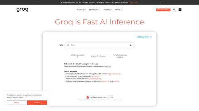 screenshot of Groq