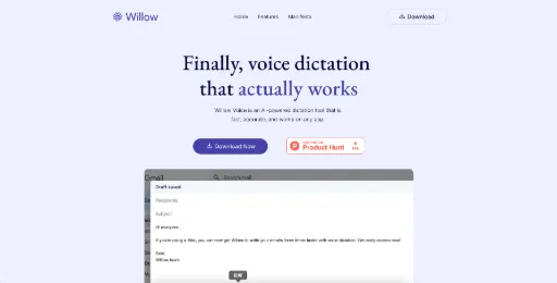 screenshot of Willow Voice