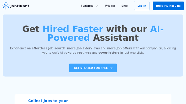 screenshot of Jobhunnt