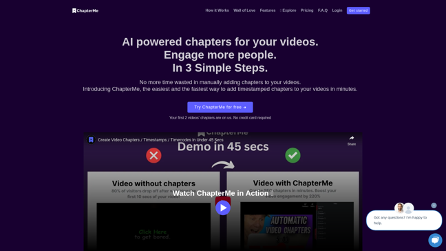 screenshot of ChapterMe