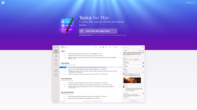 screenshot of Taska