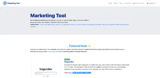 screenshot of MarketingTool