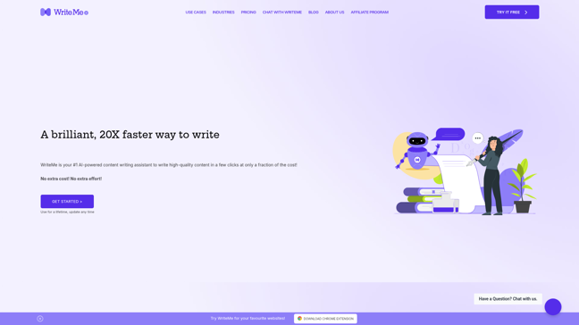 screenshot of WriteMe