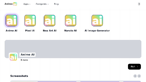 screenshot of AnimeAI