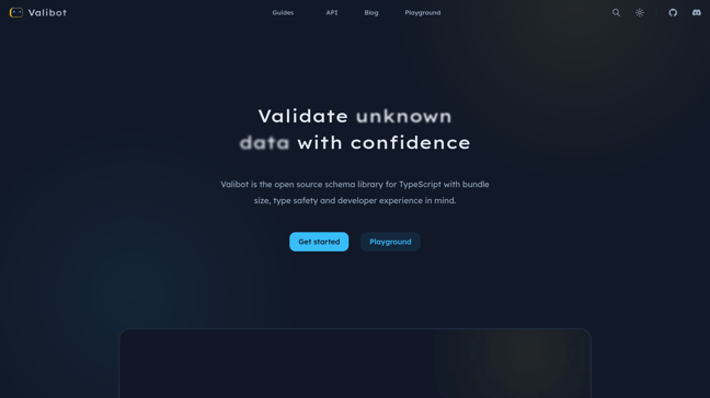 screenshot of Valibot