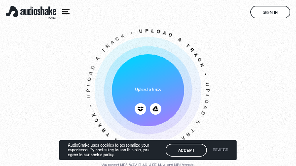 screenshot of AudioShake