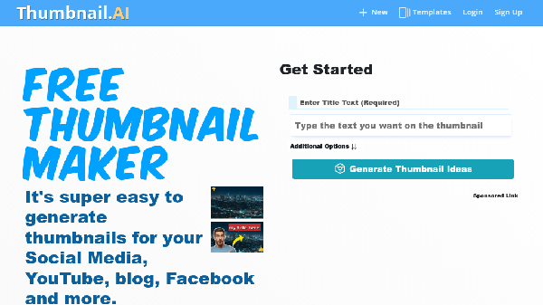 screenshot of Thumbnail AI