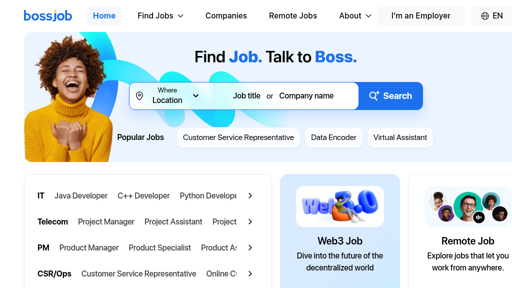 screenshot of Bossjob