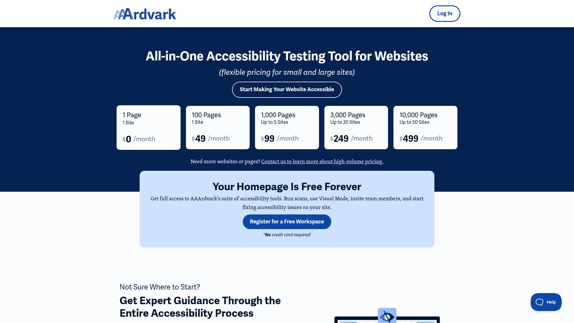 Tableau des tarifs AAArdvark