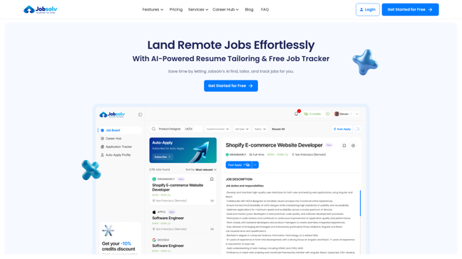 screenshot of Jobsolv