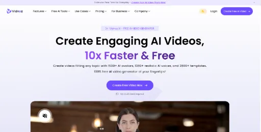 screenshot of Vidnoz AI