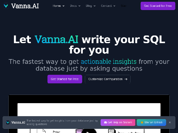 screenshot of VannaAi