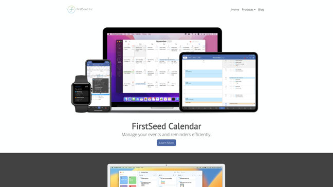 screenshot of FirstSeed Calendar