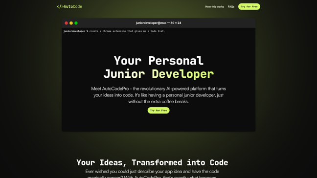 screenshot of AutoCodePro