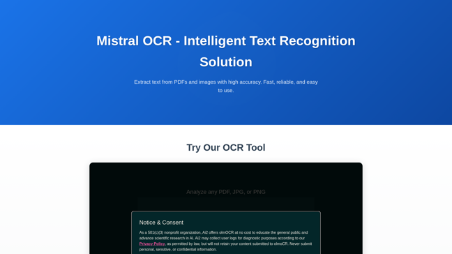 screenshot of MistralOcr