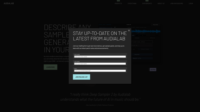 screenshot of Audialab