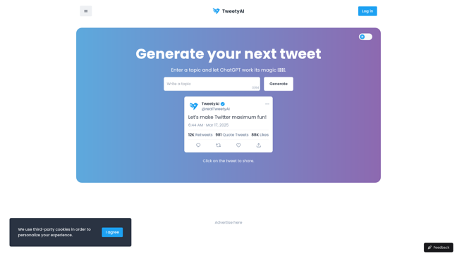 screenshot of TweetyAI