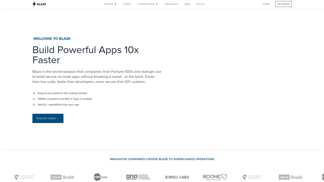 screenshot of Blaze