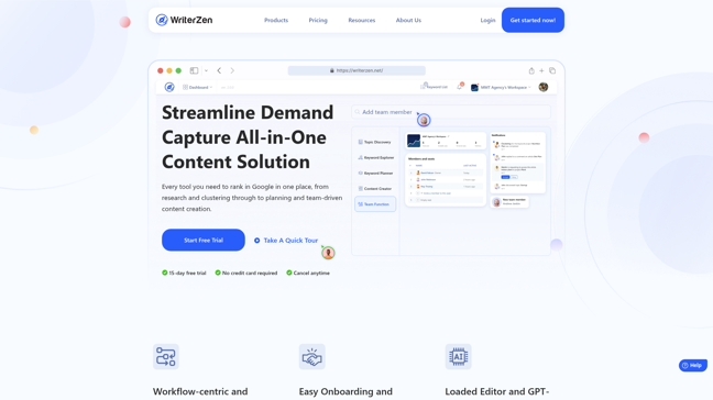 screenshot of WriterZen
