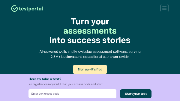 screenshot of Testportal