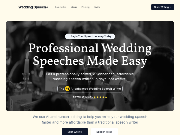 screenshot of WeddingSpeechPlus