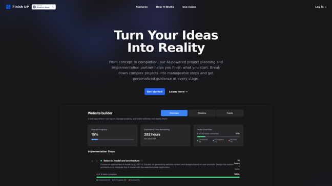 screenshot of Finish UP