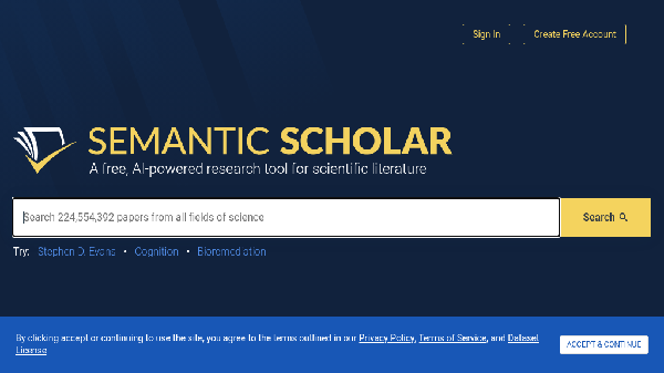 screenshot of Semantic Scholar