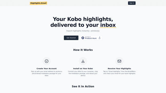 screenshot of Highlights.Email